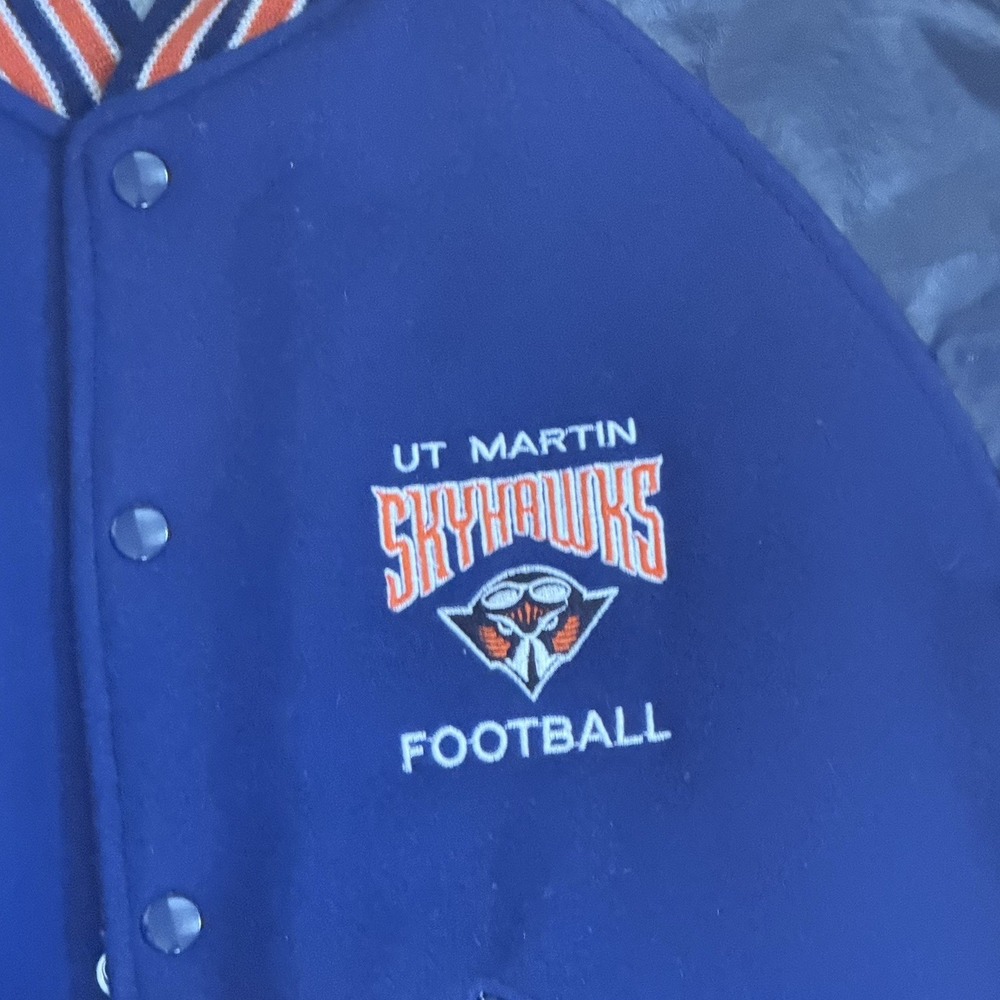 Vintage 90s UT Martin Skyhawks Football Varsity Letterman Jacket Medium Wool
